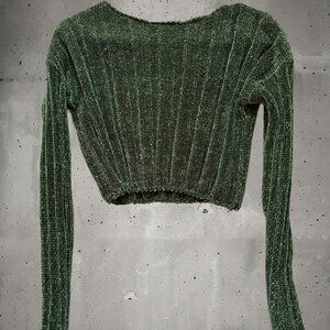 Green Crop Top Sweater